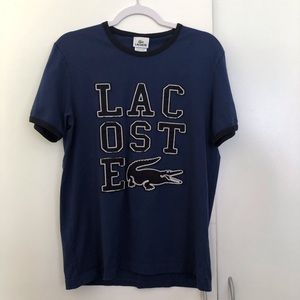 Mens Lacoste ringer Cotton t-shirt size 4